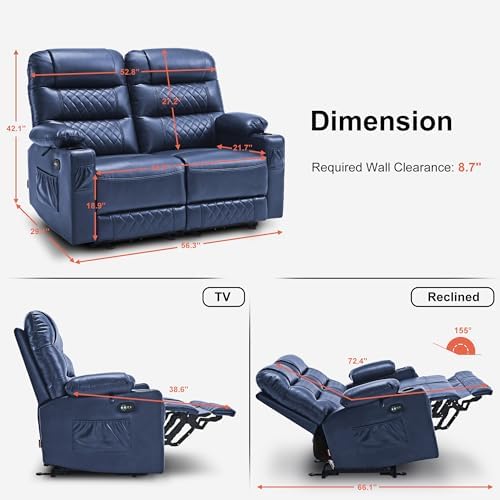 MCombo 56 in Reclining Loveseat Recliner - Image 3