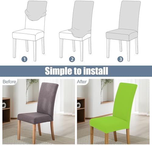 Dining Chair Covers, Stretch Seat Covers, Washable Furniture Protector - Image 4