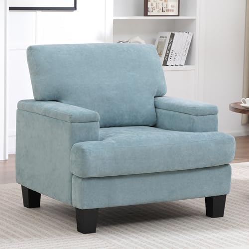 Modern Accent Chairs with Storage Armrest, Upholstered Reading Living Room by choairy