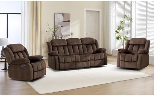 EBELLO Manual Reclining Sofa Set, Classic Recliner Sofa by EBELLO