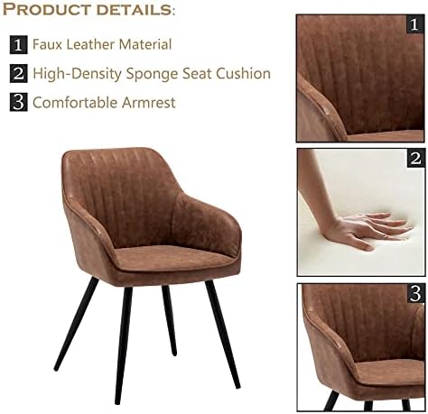 annjoe Faux Leather Accent Arm Chairs - Image 6