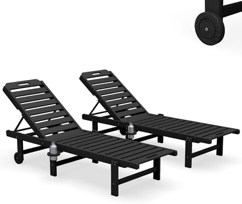 SERWALL HDPE Outdoor Chaise Lounge Set of 2 by SERWALL