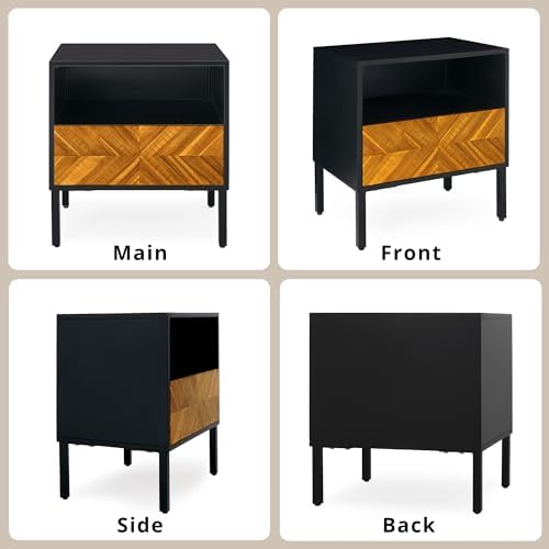 Bme Vivian Solid Wood Nightstand, End Table, Bedside Table - Image 5