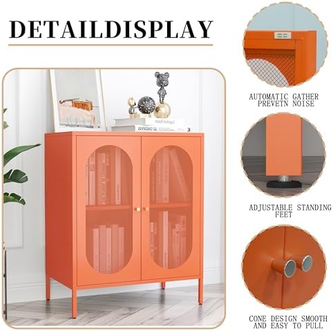 2 Door Accent Cabinet, Metal Storage Cabinet - Image 5