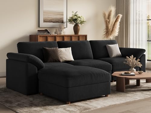 EASE MOOSE Black Sectional Modular deep seat Sofa, L Shape Sectional Couch - Image 5