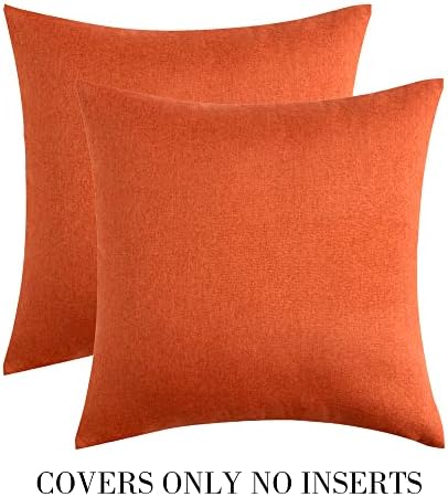 MIULEE Decorative Outdoor Pillow Covers Fall 12x12 Orange - Image 6