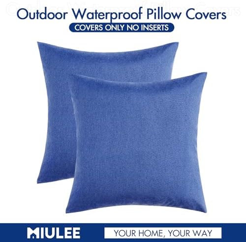 MIULEE Decorative Outdoor Pillow Covers Waterproof 18x18 Royal Blue - Image 6