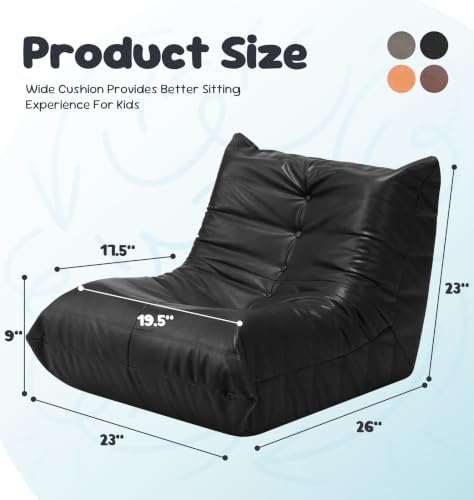 Hobestluk Bean Bag Chair Leather Togo Sofa Memory Foam - Image 2