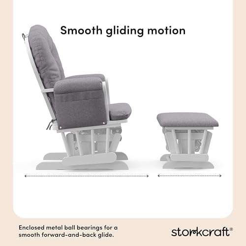 Storkcraft Premium Hoop Glider & Ottoman, Espresso/Gray Swirl - Image 4