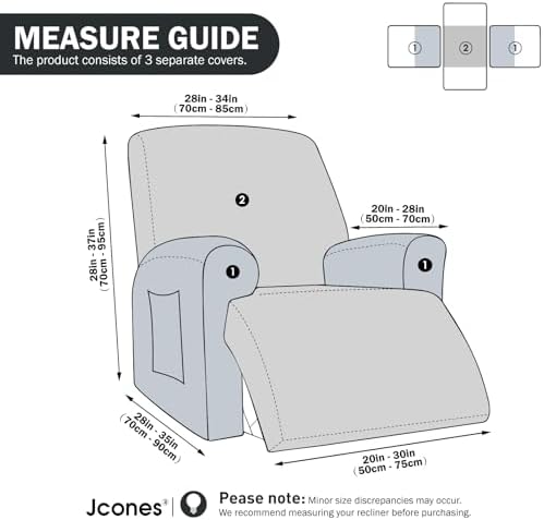 Oversized 3 Pieces Stretch Recliner Chair Covers - Image 5