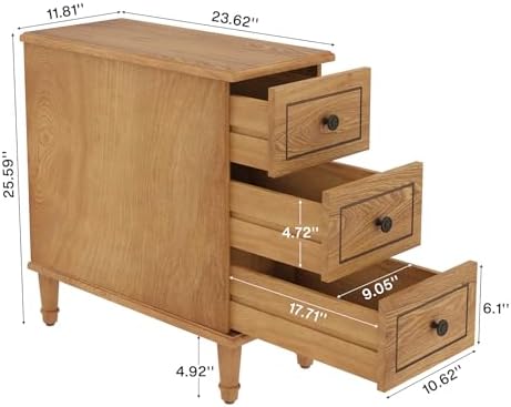Tribesigns Solid Wood End Table, Fully Assembled Narrow Side Table - Image 2