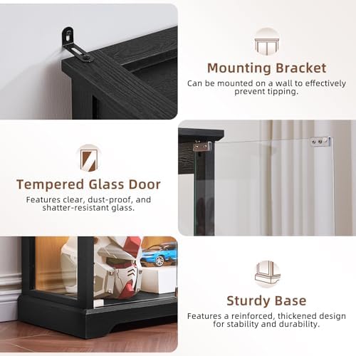 LELELINKY Farmhouse Glass Display Cabinet - Image 5