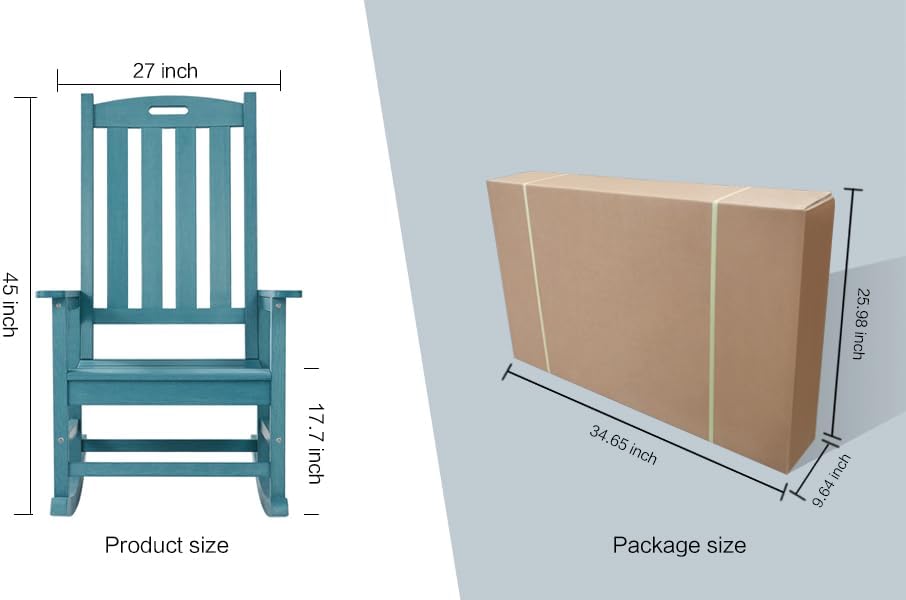 Psilvam Outdoor Rocking Chairs Set of 2, Oversized Porch Rocker - Image 6
