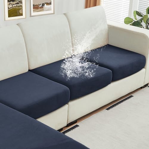 NAISI Waterproof Couch Cushion Covers Thick Velvet Fabric Washable Sofa by NAISI