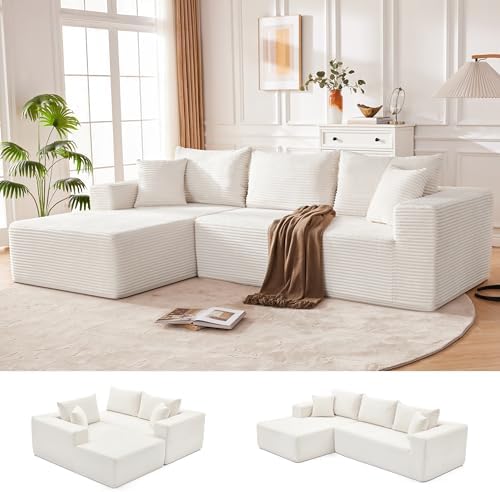 Mangodan 110” Boneless Couch, Cloud Sectional Sofa by Mangodan