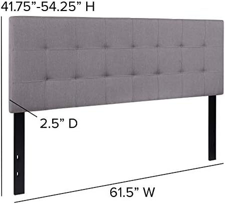 Flash Furniture Bedford Tufted Upholstered Queen Size Headboard in Light Gray - Image 2