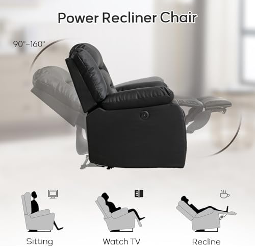 EBELLO Faux Leather Power Recliner Chair, Oversized Electric Overstuffed - Image 4