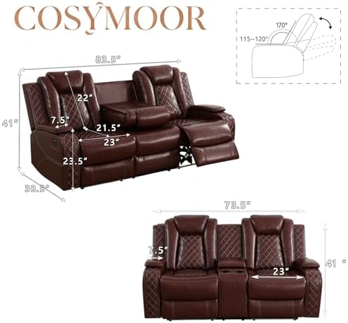 Power Recliner Sofa Loveseat Set - Image 2
