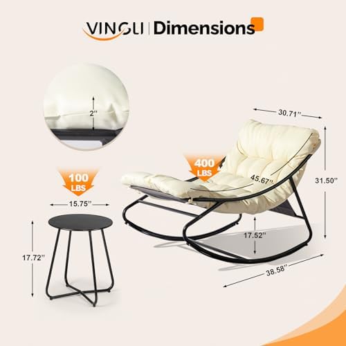 VINGLI Rocking Patio Chairs Set of 2 - Image 3