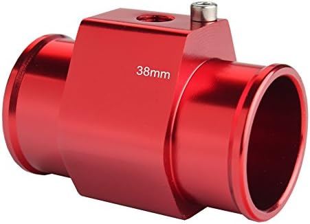 Dewhel Aluminum Red Water Temp Meter Temperature Gauge Joint Pipe Radiator by DEWHEL