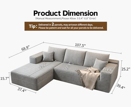107.5" Cloud Modular Sectional Sofa Couch - Image 2
