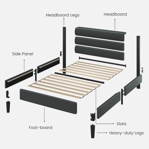 Fluest Twin Bed Frame, Platform Bed Frame - Image 6