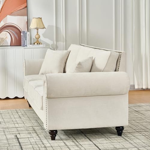 KEIKI 64" Oversized Chenille Loveseat Sofa - Image 6