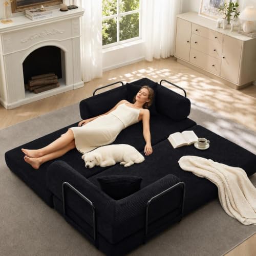 IDEALHOUSE 79" Convertible Futon Sofa Bed, Boneless Couch - Image 2