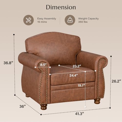 Vintage Oversized Faux Leather Chair - Image 2