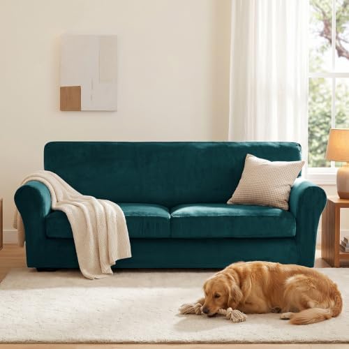 XINEAGE 3-Piece Velvet Sofa Cover, Couch Covers - Image 4