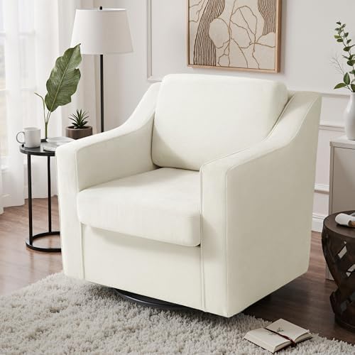 Swivel Accent Chair, Chenille Upholstered Armchair by UIXE