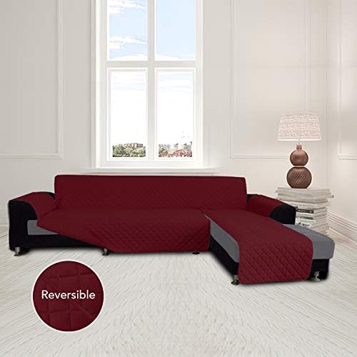Easy-Going Reversible L-Shape Sectional Couch Cover, Christmas Red - Image 2