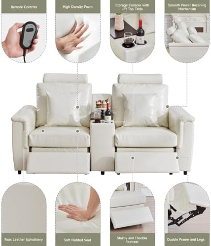 RARZOE 75.6'' Loveseat Power Recliner Sofa - Image 3