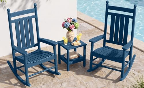 SERWALL Comfortable Outdoor Rocking Chairs Set of 3 by SERWALL