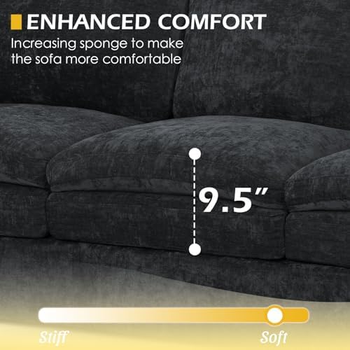 Chenille 2-Seater & 3-Seater Sofa Set w/Two Arm Pillows - Image 3