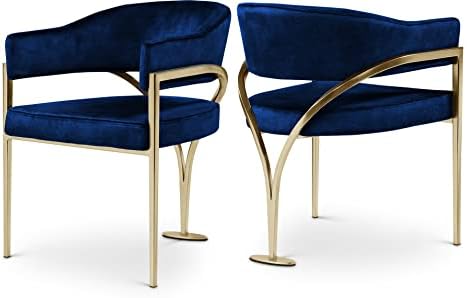Meridian Furniture 553Navy-C Madelyn Collection Modern | Contemporary Velvet by Unknown