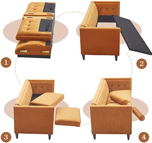 58" Velvet Sofa, 2-Seater Couch - Image 6