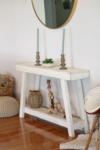 Aztec A-Frame Console; 46L x 10D x 28H Reclaimed Wood Table - Image 3