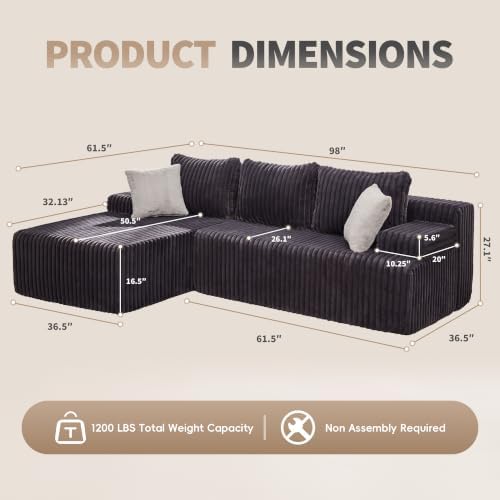 Hobestluk Boneless Couches Modular Sectional Sofa - Image 2