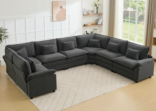 Oversized Modular Sectional Sofa Set, Convertible Deep Seat Cloud Couch by Unknown