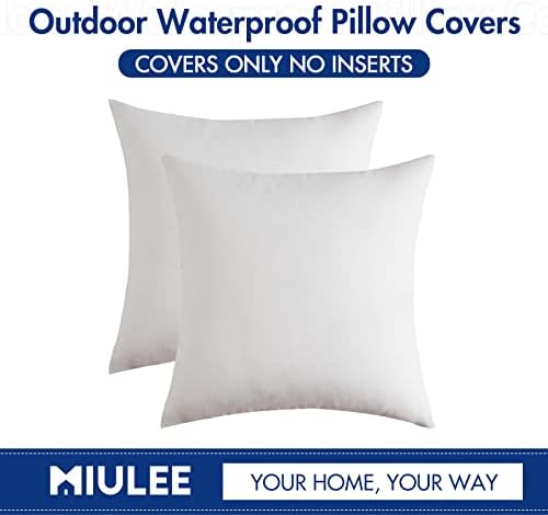 MIULEE Decorative Outdoor Pillow Covers Waterproof 16x16 White - Image 6