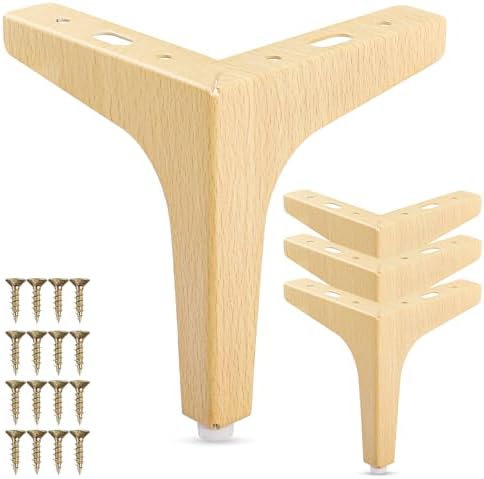 La Vane 6 Inch Diamond Triangle Metal Furniture Legs 4PCS- Heavy Duty Iron by La+Vane