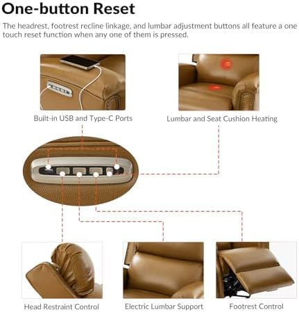 HULALA HOME Genuine Leather Recliner - Image 3