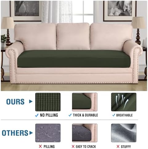 H.VERSAILTEX Super Stretch Individual Seat Cushion Covers Sofa Covers Couch - Image 2