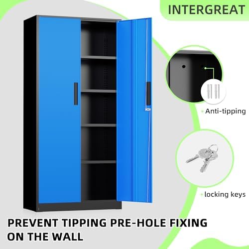 INTERGREAT Metal Storage Cabinet, Tall Metal Cabinet - Image 6