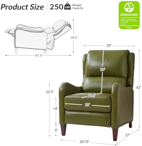 HULALA HOME Genuine Leather Recliner Chair - Image 2