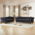 2 Piece Mid Century Modern Chesterfield Sofa Set by Unknown