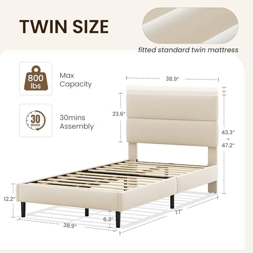 GRUSIGN Twin Size Platform Bed Frame - Image 2
