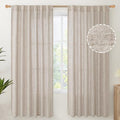 YoungsTex Linen Semi Sheer Curtains 72 Inch Length, Light Filtering Drapes by YoungsTex