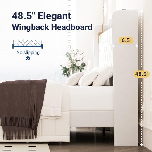 Allewie Full Size Bed Frame, Storage Headboard & Charging Station - Image 6
